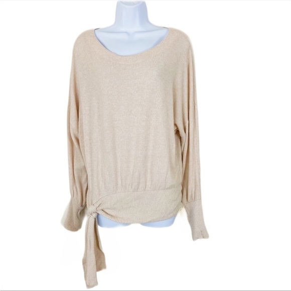 ANTHROPOLOGIE SATURDAY SUNDAY Payton Brushed Fleece Tie Front Sweater XS boho - Picture 1 of 7